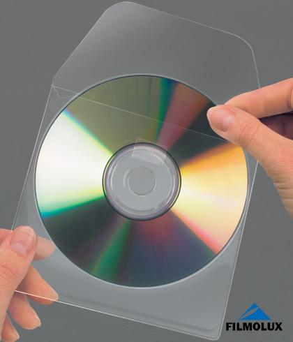 Pochette adhésive PP pour CD avec rabat